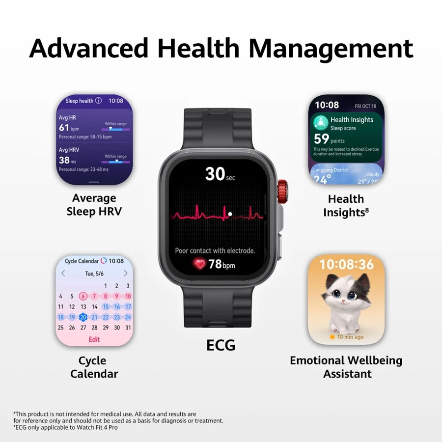 HUAWEI WATCH FIT 4 Series Smartwatch | ECG*| Health Management | Precise Positioning | Golf & Diving* | Up to 10-Day Battery Life | Compatible to iOS & Android