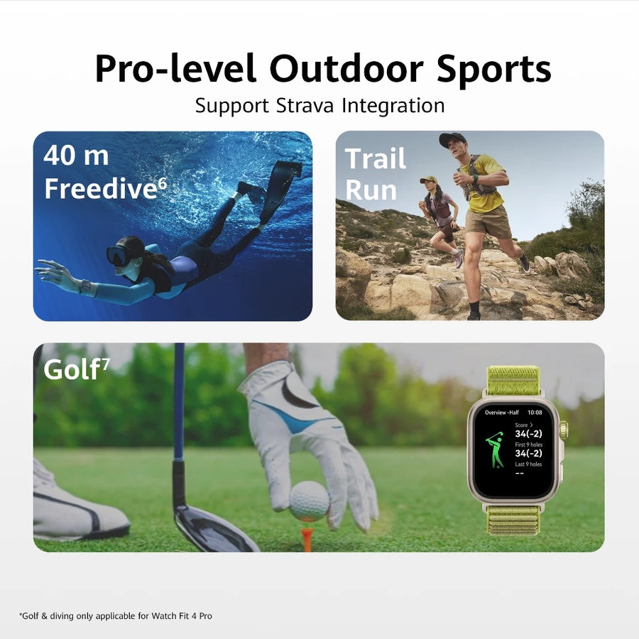 HUAWEI WATCH FIT 4 Series Smartwatch | ECG*| Health Management | Precise Positioning | Golf & Diving* | Up to 10-Day Battery Life | Compatible to iOS & Android